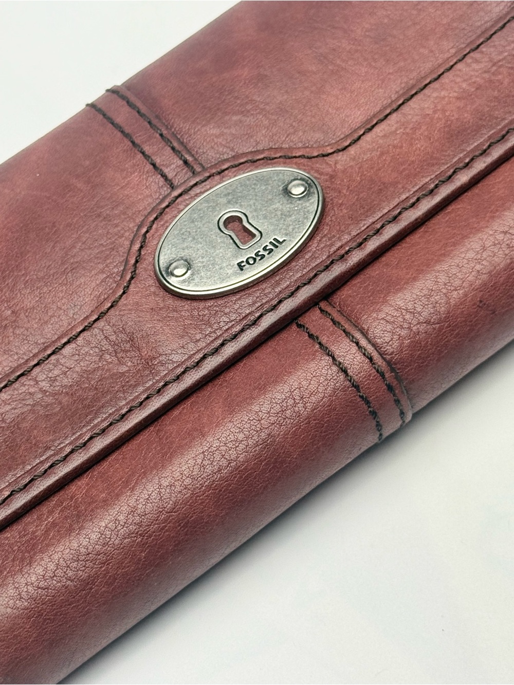 Fossil Brown Leather Trifold Wallet Women’s Genuine Leather Preowned